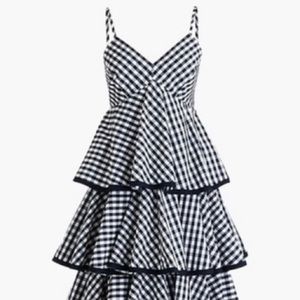 J.Crew Spiro Gingham Tiered Maxi Sundress